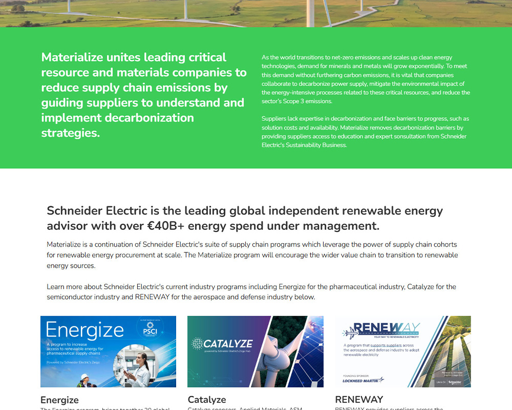 Screenshot of Schneider Electric