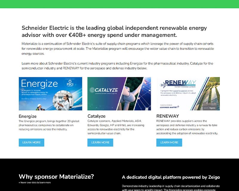 Screenshot of Schneider Electric
